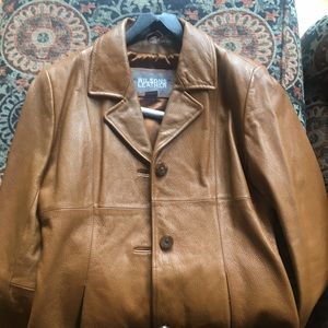 Leather jacket Tan- Chestnut color